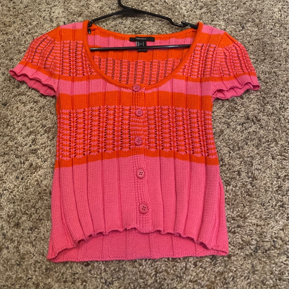 Forever21 button down crop top.